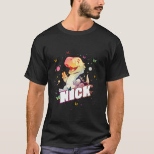 NICK - Cute Boy Name with cute Dinosaur T-Shirt