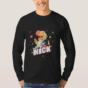 NICK - Cute Boy Name with cute Dinosaur T-Shirt