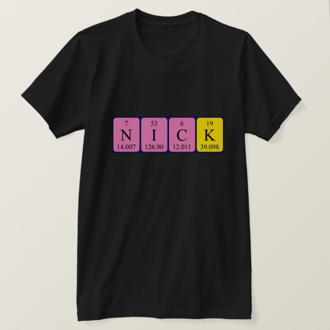 Nick periodic table name shirt (Design Front)