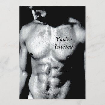 Nick Wet Bw  You'reinvited Invitation by LoveMale at Zazzle