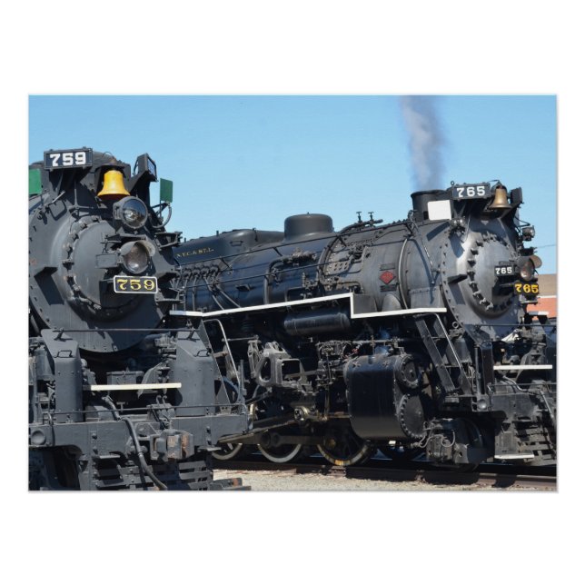 Nickel Plate Road 759 and 765 Steam Engine Trains Poster (Front)