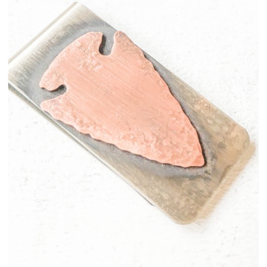 Nickel Silver & Copper Arrowhead Money Clip (3/4)