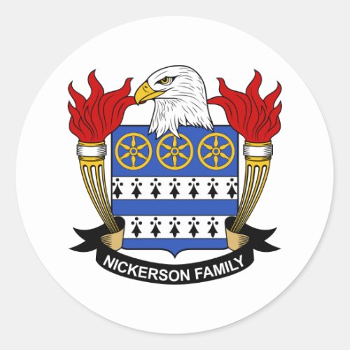 Nickerson Family Crest Classic Round Sticker