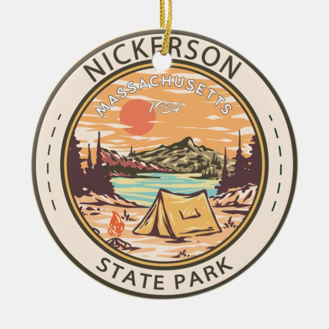 Nickerson State Park Massachusetts Badge Ceramic Ornament (Front)