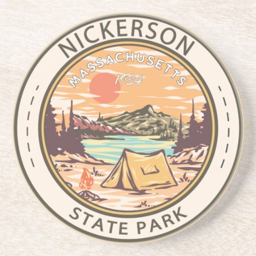 Nickerson State Park Massachusetts Badge Coaster
