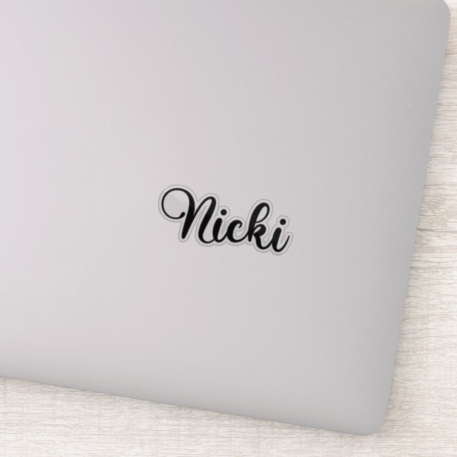 Nicki Name - Handwritten Calligraphy Sticker (Detail)