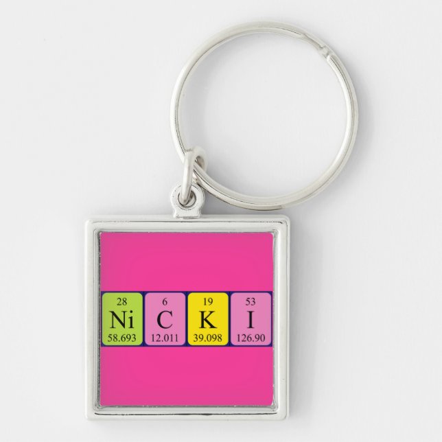 Nicki periodic table name keyring (Front)