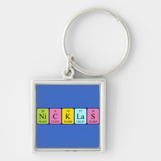 Nicklas periodic table name keyring (Front)