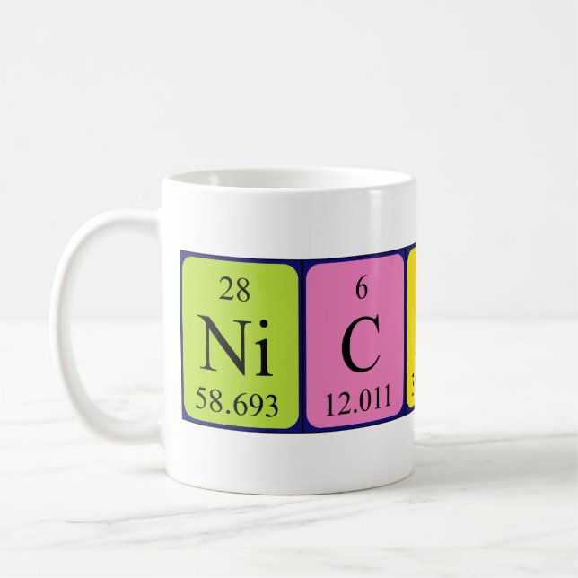 Nicklas periodic table name mug (Left)