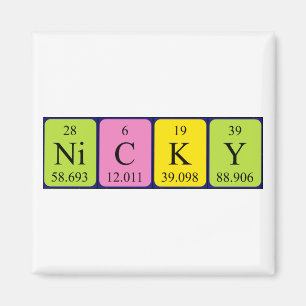 Nicky periodic table name magnet