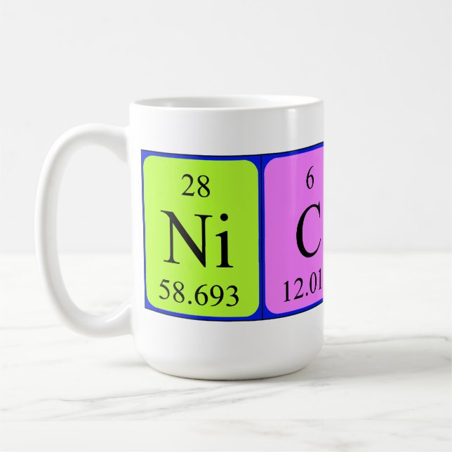 Nicky periodic table name mug (Left)