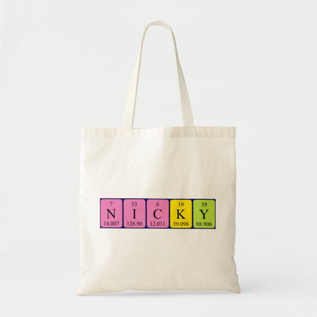 Nicky periodic table name tote bag (Front)