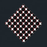 Nicky's Graduation Day Bandana<br><div class="desc">This bandana design is inspired by a picture I snapped on Nicky's obedience school graduation day. The simple black and red circular design is a fun accent to your pet's wardrobe.</div>