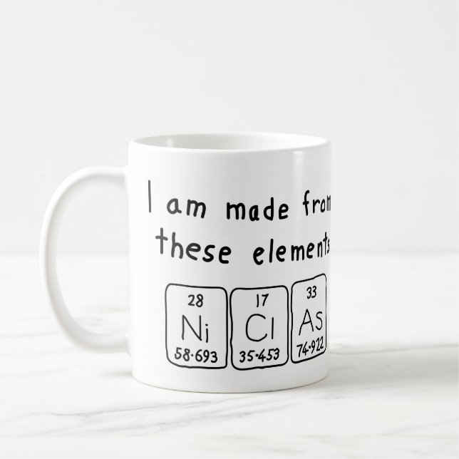 Niclas periodic table name mug (Left)