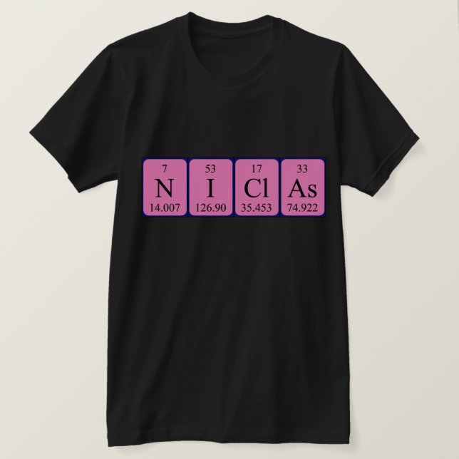 Niclas periodic table name shirt (Design Front)