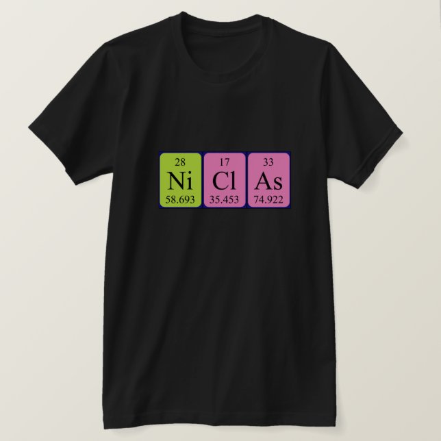Niclas periodic table name shirt (Design Front)