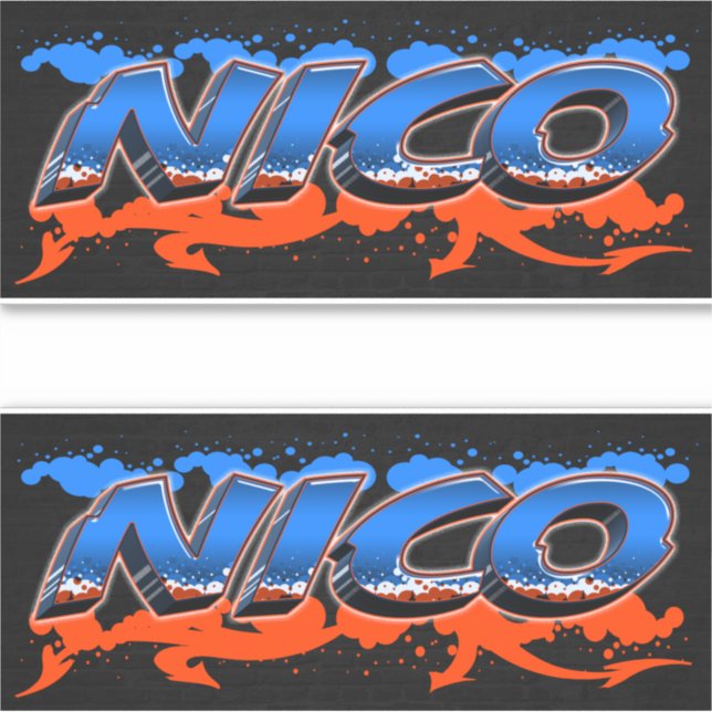 Nico first name name Graffiti sticker | Zazzle