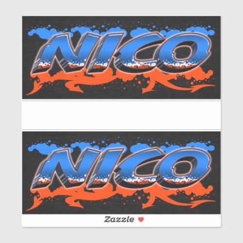 Nico first name name Graffiti sticker