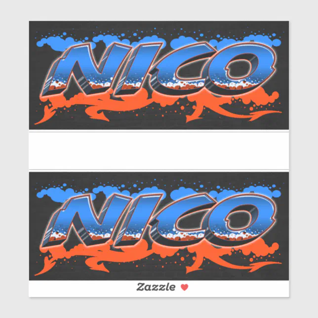 Nico first name name Graffiti sticker | Zazzle