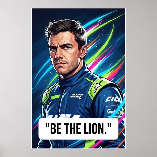 Nico Hülkenberg Racing Vector – Be the Lion Poster (Front)