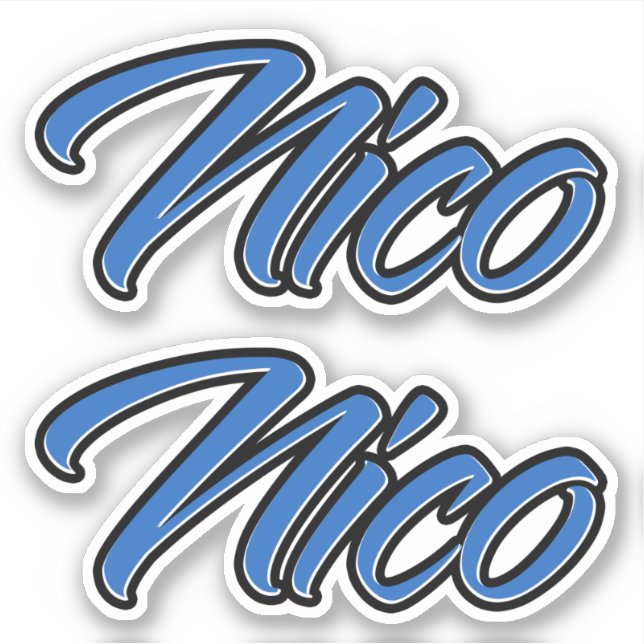Nico name blue sticker Sticker Sticker Stickerset (Front)
