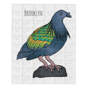 Nicobar pigeon bird cartoon illustration jigsaw puzzle