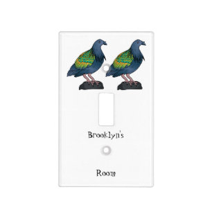 Nicobar pigeon bird cartoon illustration light switch cover