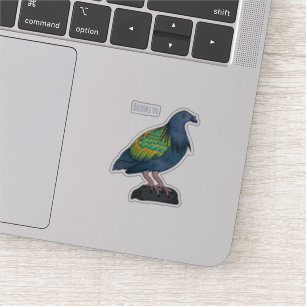 Nicobar pigeon bird cartoon illustration sticker