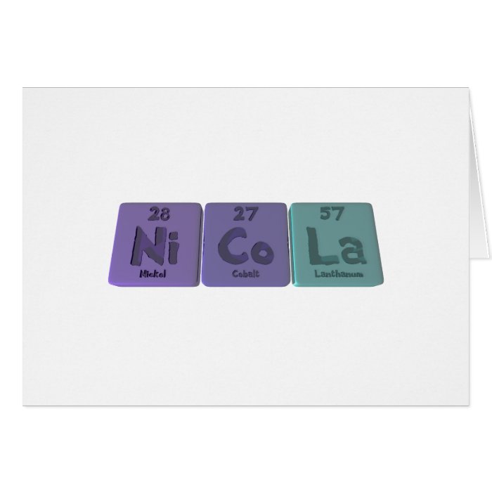 Nicola  as Nickel Cobalt Lanthanum Greeting Cards