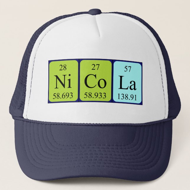 Nicola periodic table name hat (Front)