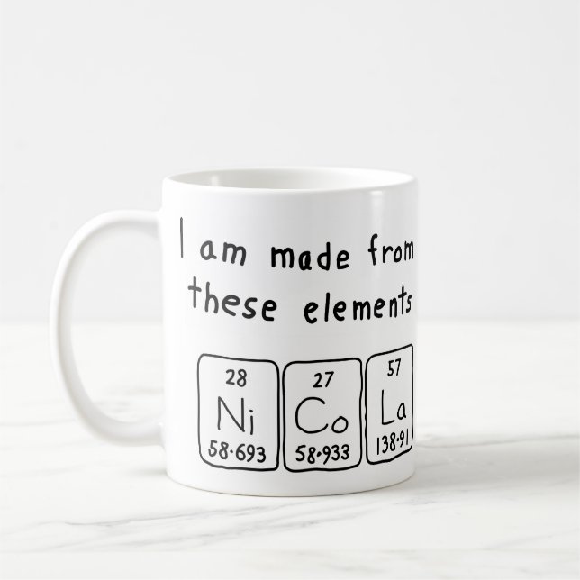 Nicola periodic table name mug (Left)