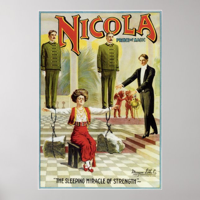 Nicola Prince of Magic ~ Vintage Magician Act Poster (Front)