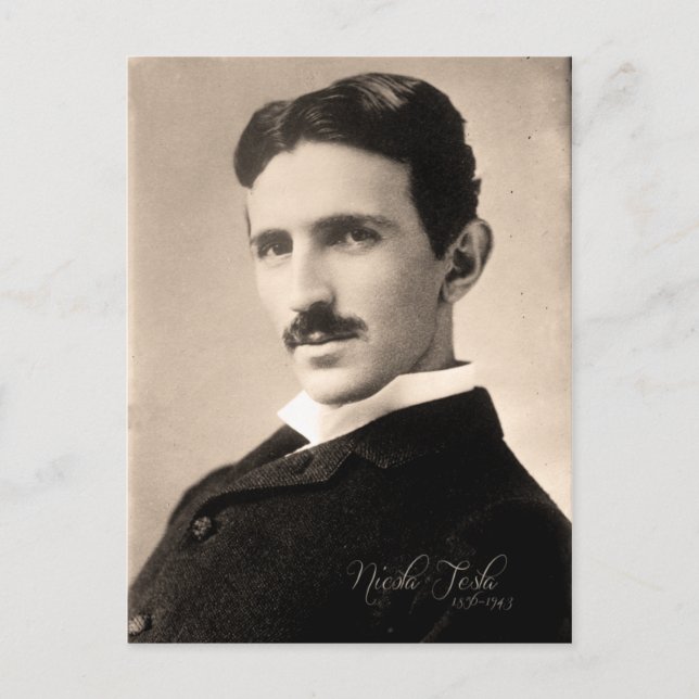 Nicola Tesla Photo Postcard (Front)