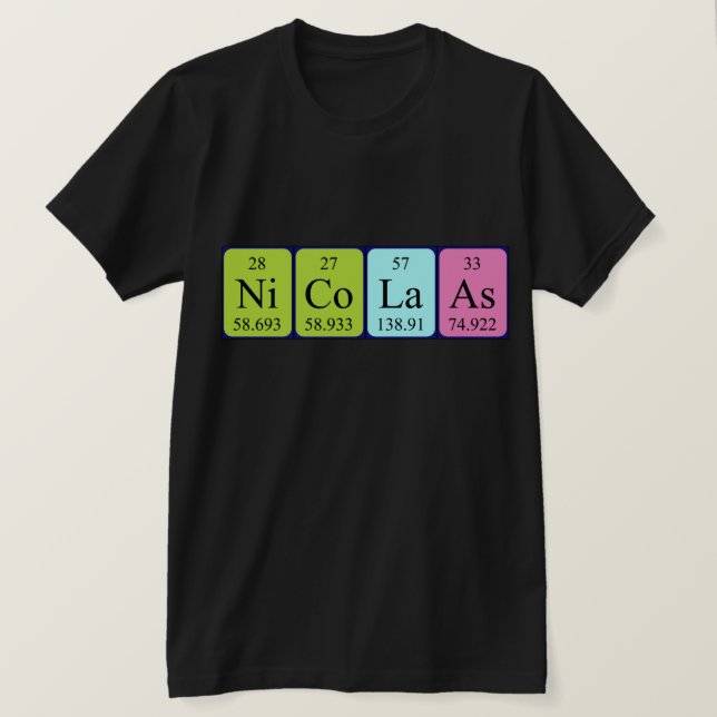 Nicolaas periodic table name shirt (Design Front)