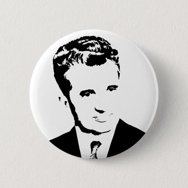 nicolae ceausescu romanian communist dictator pcr pinback button (Front)