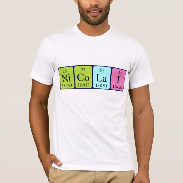 Nicolai periodic table name shirt (Front)