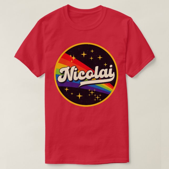 Nicolai Rainbow In Space Vintage Style T-Shirt (Design Front)