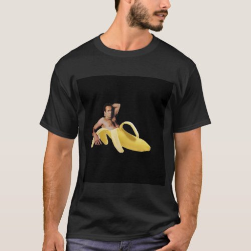 Nicolas Cage In A Banana _ Original Yellow Chiffon T_Shirt