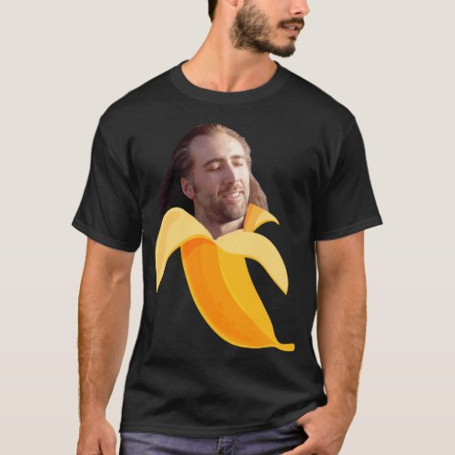 Nicolas cage in a banana    T_Shirt