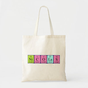 Nicolas periodic table name tote bag