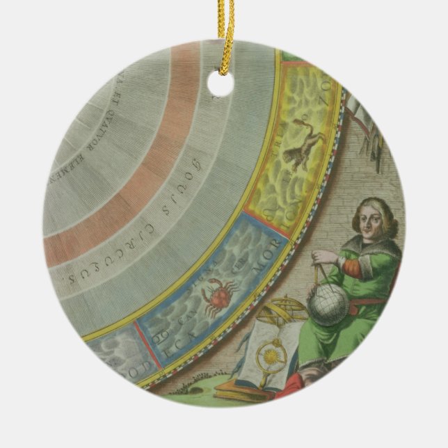 Nicolaus Copernicus (1473-1543), detail from a Map Ceramic Ornament (Front)