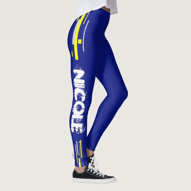 Nicole Add Your Name Abstract Art Leggings (Right)
