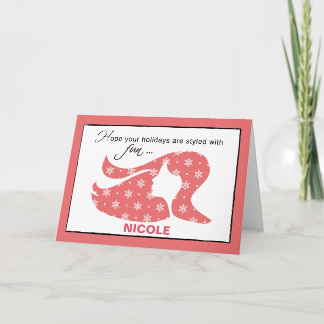 Nicole, Customizable Christmas Card, Customer Appr Holiday Card (Front)