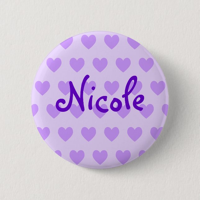 Nicole in Purple Pinback Button (Front)