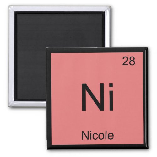 Nicole Name Chemistry Element Periodic Table Magnet