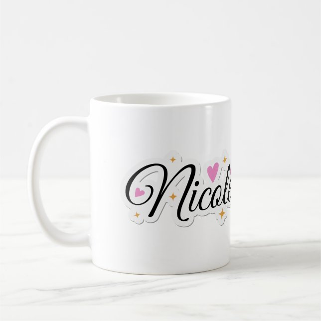 Nicole name design coffee mug (Left)