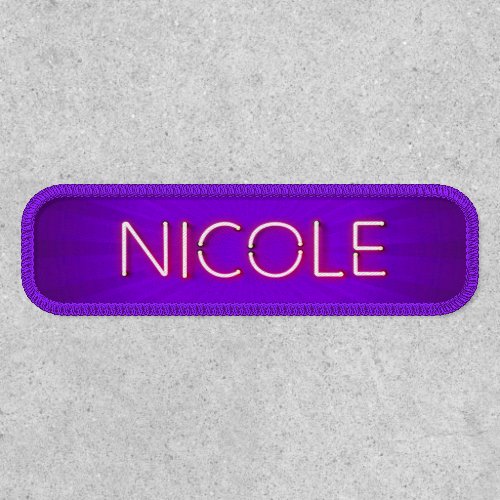 Nicole name in glowing neon lights patch