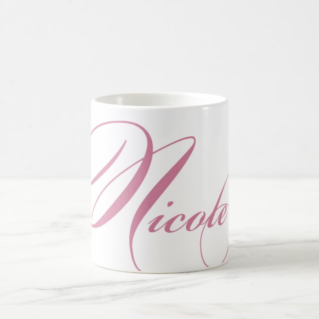 Nicole Personalized Name Coffee Mug - Pink (Center)