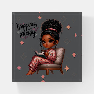 Nicole Says Happiness Is My Priority Paperweight