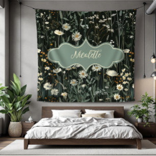 Nicolette Dark Daisy Floral Fleece Blanket